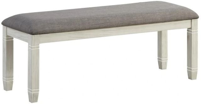 Homelegance® Granby Antique White/Gray Brown Bench-0