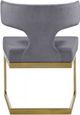 Meridian Furniture Alexandra Grey/Gold Velvet Dining Chair-4