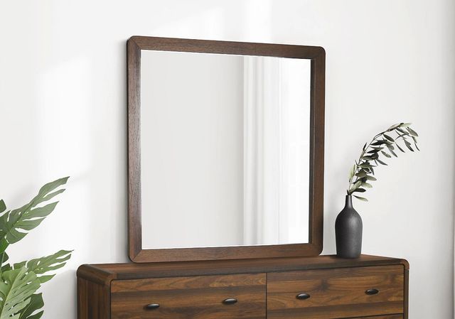Monarch Specialties Inc. Grey/Walnut Wall Mirror-2