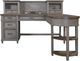 aspenhome® Caraway Aged Slate Pedestal Desk and Return-0