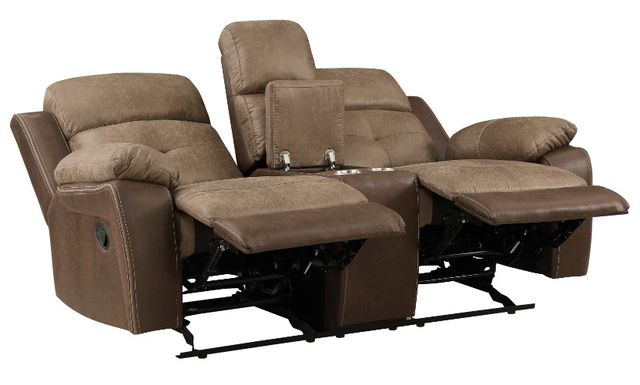 Homelegance® Glendale Brown Double Manual Glider Reclining Loveseat-3