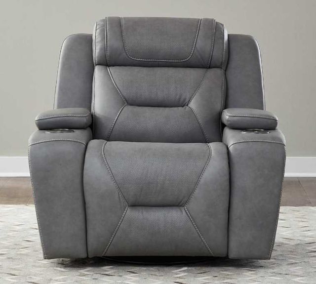 Liberty Furniture Chapman Aline Blue Gray Leather Power Recliner-3