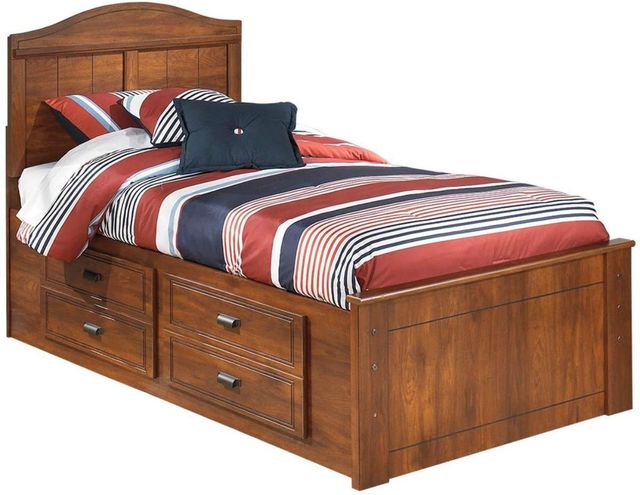 Signature Design by Ashley® Barchan 5-Piece Medium Brown Twin Panel Bed Set-1