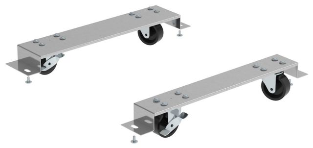 Hoshizaki 7" Stainless Steel Caster and Rail Kit for Two Section Back Bar Refrigerators-0