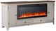 Liberty Furniture Farmhouse Reimagined Antique White/Chestnut 80" Fireplace TV Console with Firebox Insert-0