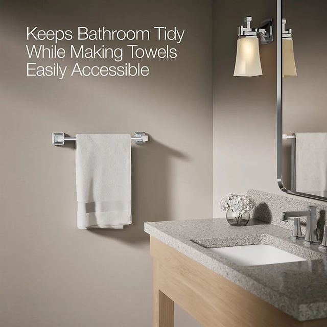 KOHLER® Riff® Polished Chrome 18" Towel Bar-3