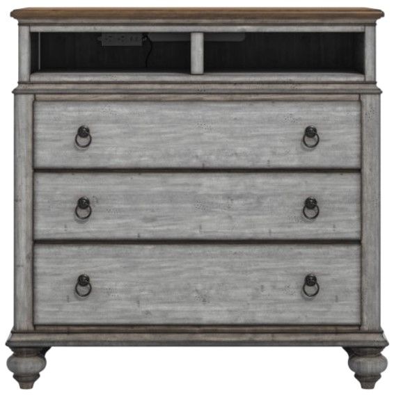 Flexsteel® Plymouth® Distressed Graywash Media Chest-1
