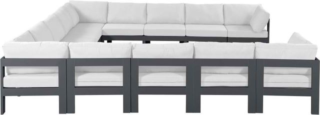 Meridian Furniture Nizuc 13-Piece White Outdoor Patio Modular Sectional Set-1