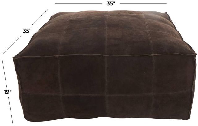 Deco Marche Dark Brown Square Pouf-2