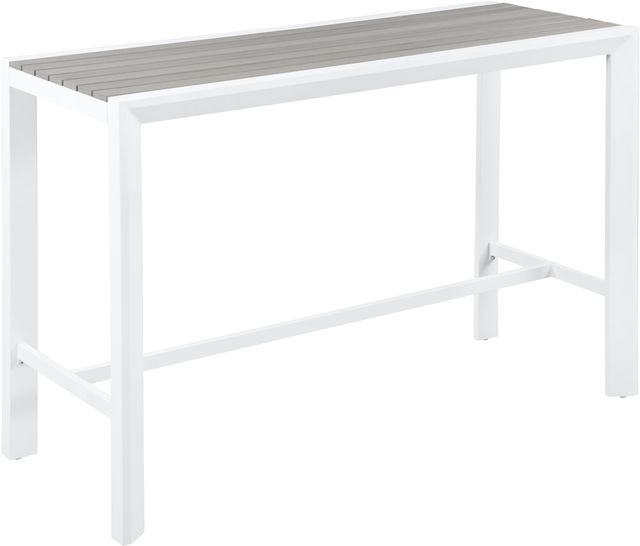 Meridian Furniture Nizuc Grey Polywood Outdoor Patio Rectangle Bar Table-0