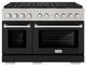 ZLINE Paramount 48" 6.7 Cu. Ft. Satin Stainless Steel Gas Range with 8 Burner DuoPro™ Cooktop and Convection Gas Oven with Black Matte Door-0