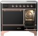 Ilve® Majestic III 40" Glossy Black Pro Style Induction Range with Solid Door and Copper Trim-4