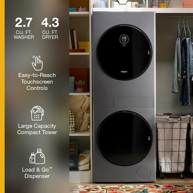 Whirlpool® ENERGY STAR® Titanium Metallic Electric Laundry Center, 2.8 Cu. Ft. Washer, 4.3 Cu. Ft. Ventless Heat Pump Dryer-4