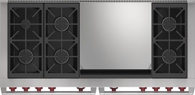 Wolf® 60" Stainless Steel Pro Style Dual Fuel Range-1