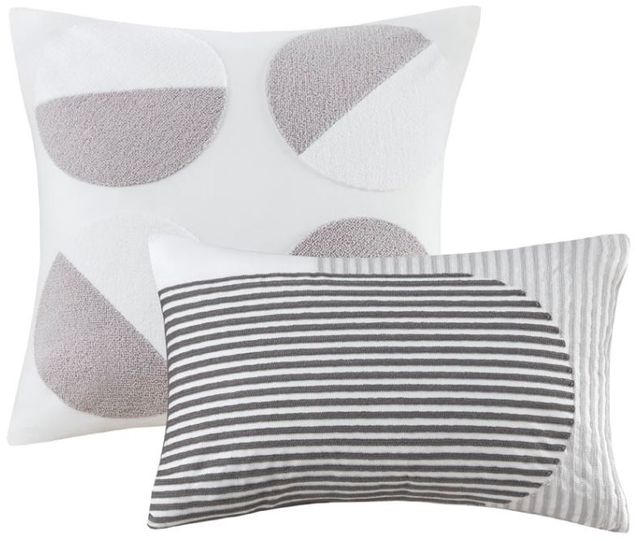 Olliix by Urban Habitat Hayes Grey Twin/Twin XL Woven Stripe Cotton Gauze Comforter Set-1