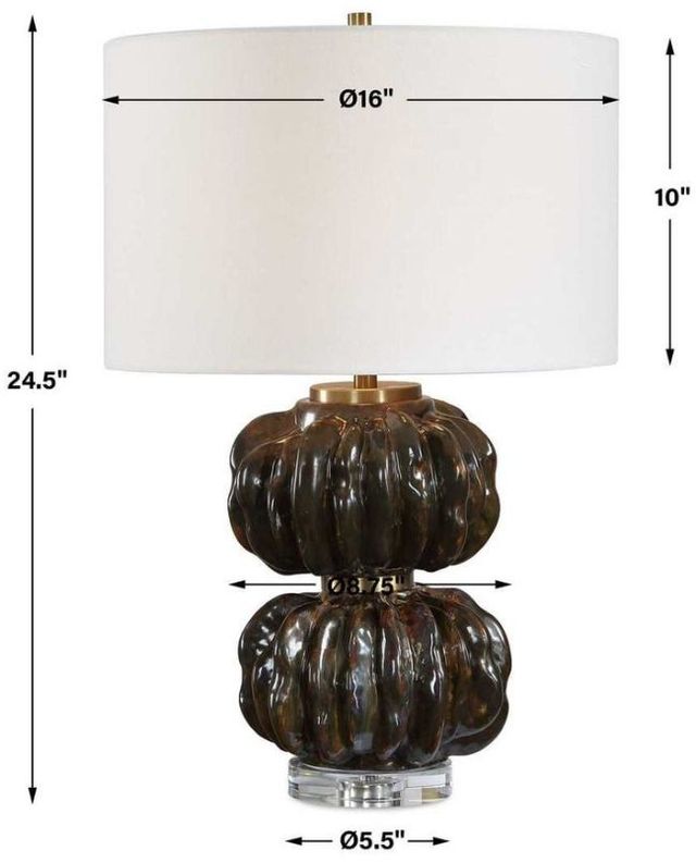 Uttermost® Jaudon Chocolate/Dark Bronze Stacked Table Lamp-3