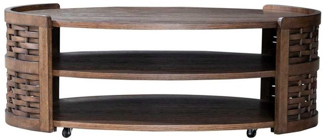 Liberty Furniture Warren Park Coffee Brown Oval Cocktail Table-2
