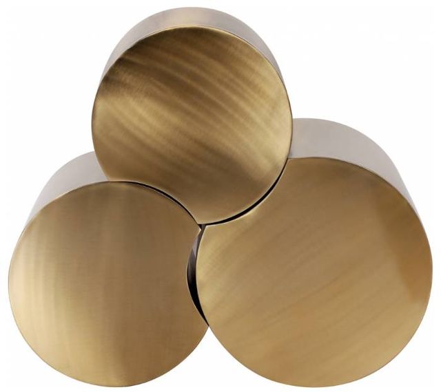 Meridian Furniture Dimple 3-Piece Gold 18" Modular Nesting Coffee Table Set-1