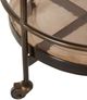 Four Hands Mira Dark Brass/Smoked Brown Bar Cart-5