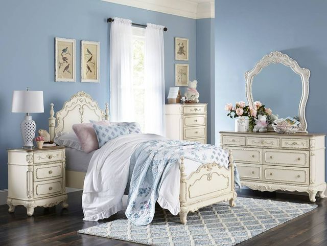 Homelegance® Cinderella Antique White Twin Post Bed-1