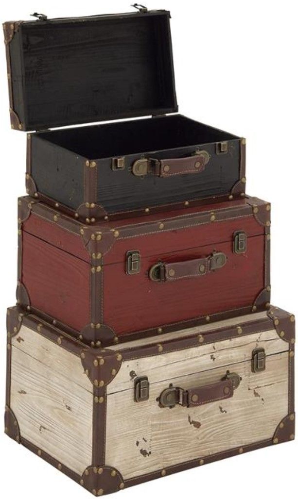 Deco Marche 3-Piece Multi-Colored Trunk Set-1