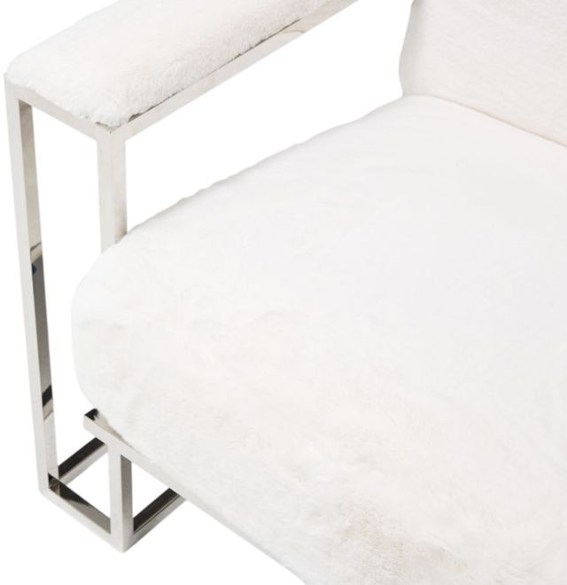Michael Amini® Trance™ Astro Stainless Steel/White Chair-3