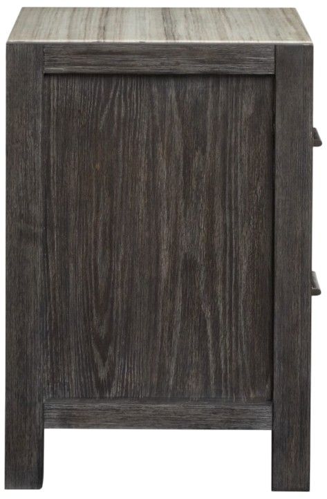 Magnussen Home® Plum Creek Ravenwood Black Nightstand with Marble Top-3