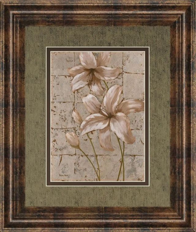 Classy Art Lilies on Silver Il by Vivian Flasch Framed Print Wall Art-1