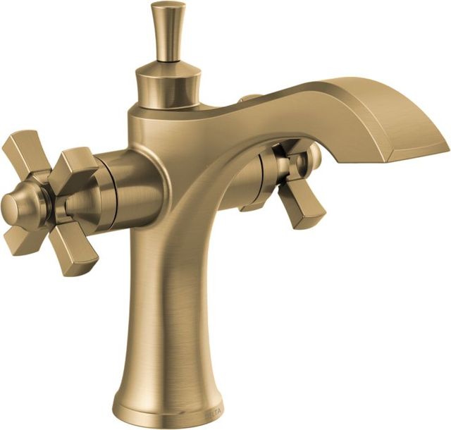 Delta Dorval® Champagne Bronze 2-Handle Cross Single Hole Monoblock Bathroom Faucet-0