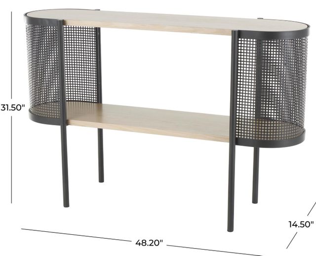 Deco Marche Light Brown Console Table with Black Base-2