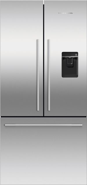 Front view of the Fisher & Paykel Series 7 32 in. 16.9 Cu. Ft. Stainless Steel French Door Refrigerator