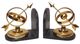 A & B Home 2-Piece Black/Gold Globe Bookends Set-0