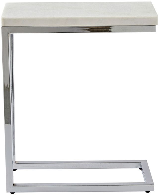 Steve Silver Co. Echo White Chairside End Table with Chrome Base-2