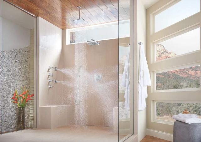 Brizo Vettis® Polished Chrome H2Okinetic® Square Multi-Function Shower Head-3