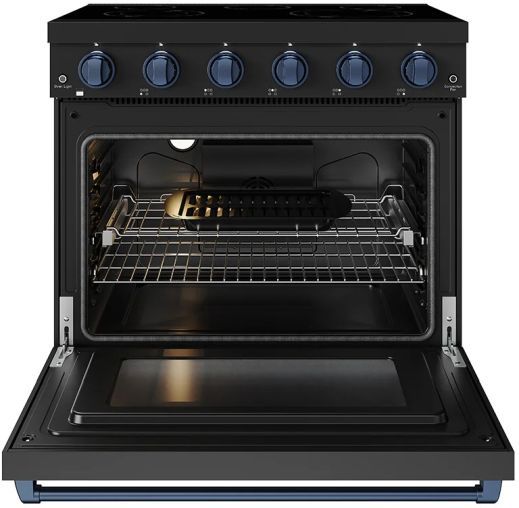 Thor Kitchen® Gordon Ramsay 36" Black/Blue Freestanding Pro Style Electric Range-1