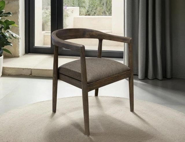International Furniture Direct Natural Teca Brown/Gray Arm Chair-1