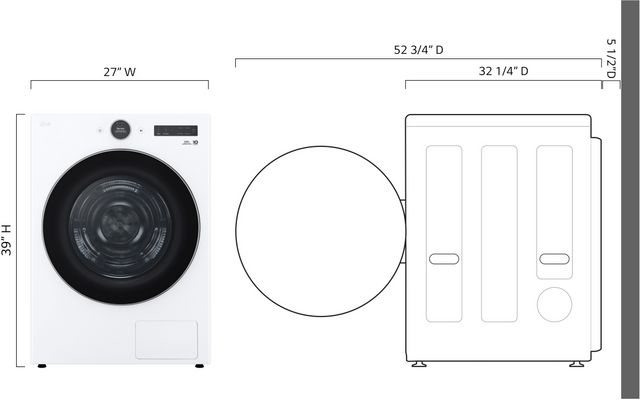 LG 7.8 Cu. Ft. White Ventless Electric Dryer-5
