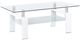 Coaster® Dyer Glass Top Coffee Table with Chrome/White Base-0