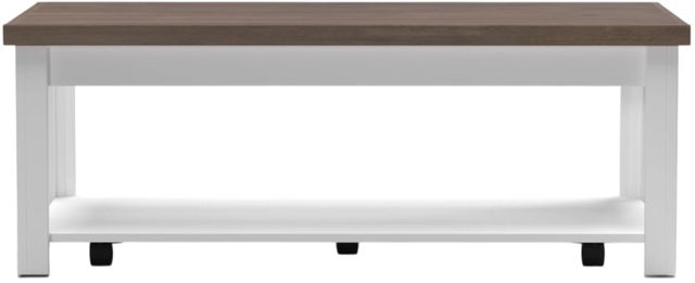Legends Home Hampton Barnwood Coffee Table with Jasmin White Base-3