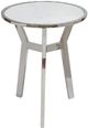 A & B Home White Marble Side Table with Silver Metal Legs -0