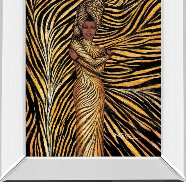 Classy Art Tiger Inspired Fashion by Dexter Griffin Mirror Framed Wall Art-1
