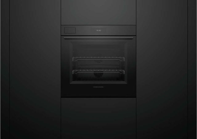 Fisher & Paykel Series 11 Minimalist 30" Black Glass Steam Assist Wall Oven with Self-Cleaning-2