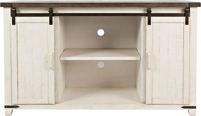 Jofran Inc. Madison County Brown/Vintage White 60'' Barn Door Server-3
