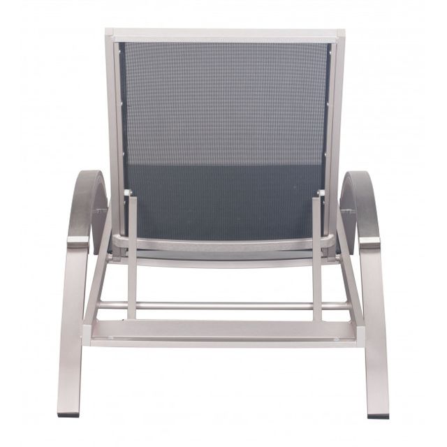 Zuo® Modern Metropolitan Brushed Aluminum Chaise Lounge-3