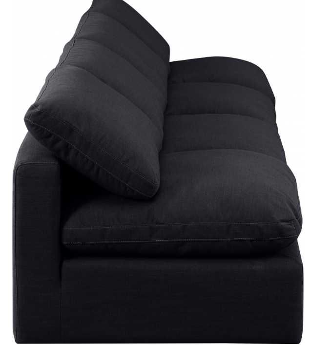 Meridian Furniture Indulge 4-Piece Black Armless Sofa-2