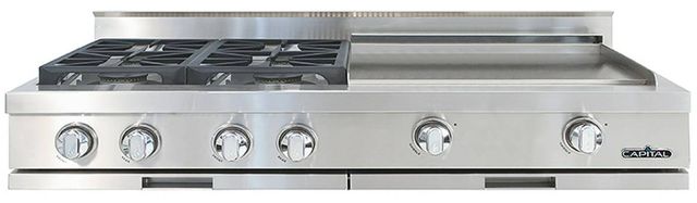 Capital Cooking™ Capital Chef 48" Stainless Steel Sealed Burner Gas Rangetop with 24" Griddle-0