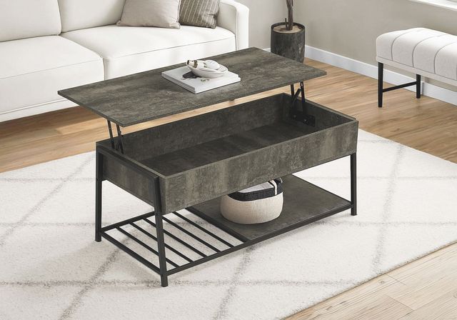 Monarch Specialties Inc. Black/Dark Bronze 42" Lift-Top Metal Coffee Table-3