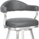 Armen Living Justin Brushed Stainless Steel/Gray Counter Stool-4