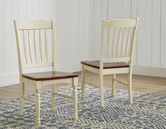 A-America® British Isles Buttermilk/Merlot Slatback Dining Side Chair-2