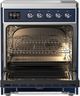 Ilve® Majestic III 30" Midnight Blue Pro Style Induction Range with Triple Glass Door and Chrome Trim-1